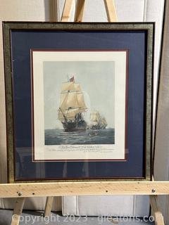Framed & Matted Print of “The First Tourney of ‘Victory’ 1778"