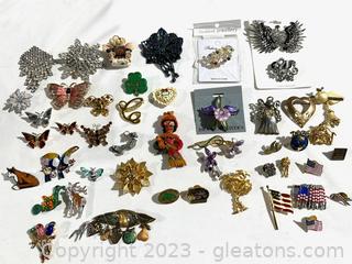 Charming Collection of Pins & Brooches (lot of 35+)