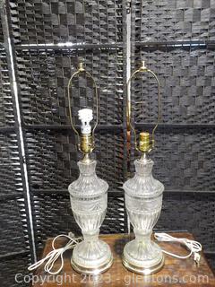 Pair of Pretty Cut Glass Table Lamps
