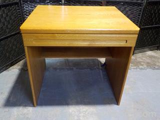 Small Ash-Tone, Laminate Desk with One Drawer, by Palliser