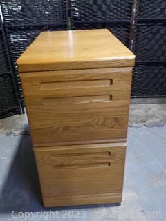 Letter-Size Ash-Tone Laminate Two-Drawer File Cabinet