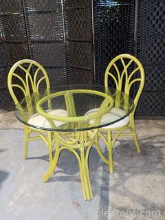 Lots of Potential in this Vintage 3-Piece Bistro Set w/Glass Top