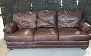 Nice Brown Leather Creations 3 Person Sofa