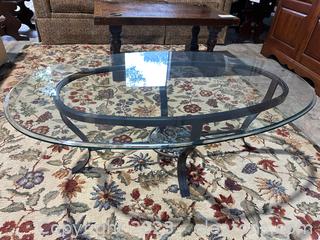 Metal & Beveled Glass Coffee Table 