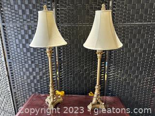 Pair of Candlestick Style Buffet Lamps (Lot of 2) 