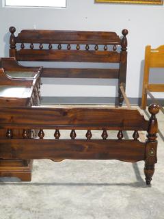 Matches lots 3532, 3533 Full Size Pine Bed Stained a Warm Chestnut Color