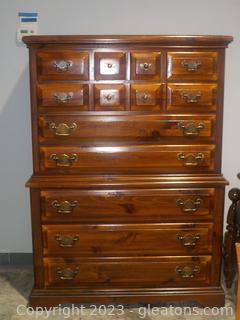 Attractive Pine Chest of Drawers Stained a Warm Chestnut Color