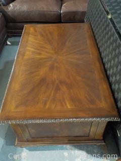 Handsome Warm Brown Coffee Table with 2 Drawer Storage