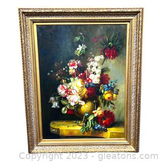 Dutch Style Floral Still Life Painting by Stevens
