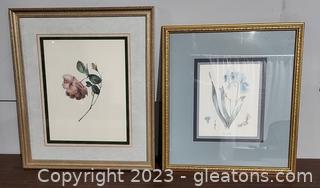 2 Lovely Framed Floral Prints