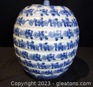 Lovely Blue/White Lidded Jar