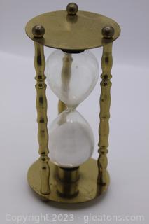 Vintage Brass Hourglass Sand Timer 