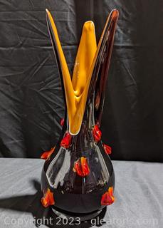 Retro Glass Art Vase 