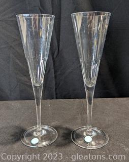 Tiffany & Co. Crystal Champagne Glasses (2) 