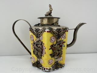 Antique Chinese Teapot with Rabbit Lid