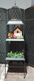 Tall Metal birdcage Decor-includes contents