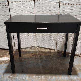Small 1 Drawer Black Desk
