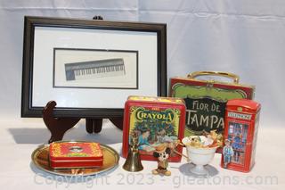 Barbie Tidwell Signed “Keyboard Magic” Numbered Print, Braciano Cigar box Purse & more
