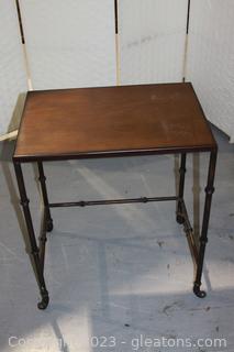 Wooden & Metal Rustic Style Side Table
