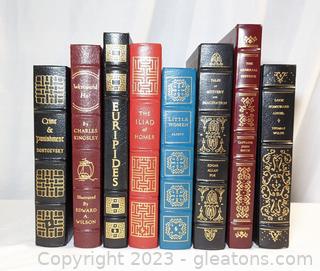 Collection of 8 Classic Books Bound in Leather