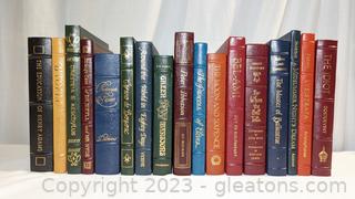 Collection of 17 Classic Books Bound in Leather