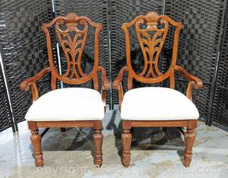 Pair of 2 Chippendale Style Arm Chairs 