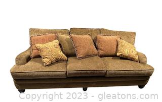 Havertys Upholstered 3-Person Sofa with Throw Pillows