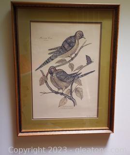 Walter A. Schott Framed “Morning Doves” Print No.4 No. 529
