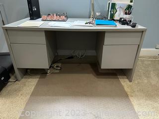 Nice 4 Drawer Grey Desk