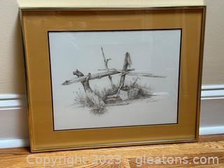 Framed & Matted Drawing by Peterson