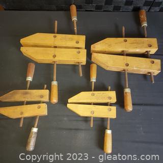 Set of 4 Vintage Jorgensen Wood Clamp
