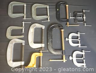 11 Piece Lot of Metal Clamps