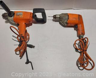2 Black and Decker Electric Drills-Both Work