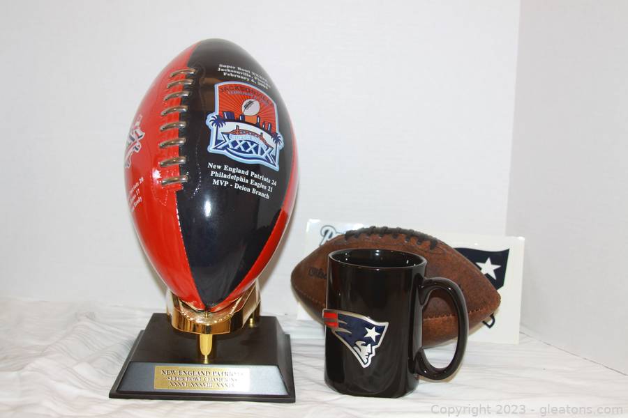 patriots superbowl trophies