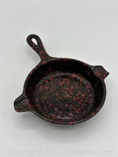 Wagner Red Speckled Cast Iron Ashtray 