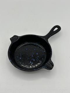 Wagner Blue Speckled Cast Iron Ashtray 