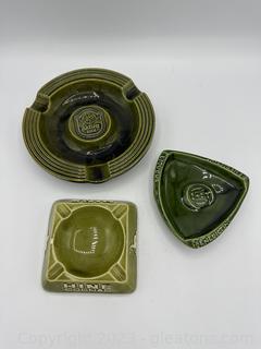 Vintage Green Alcohol Inspired Ashtray Lot 