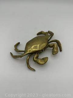 Mini Solid Brass Crab Ashtray 
