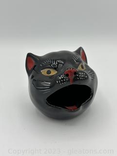 Shafford Black Cat Redware Ashtray