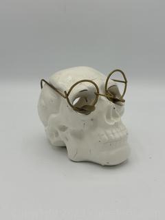 Skull Head with Glasses Eye Socket Ashtray 