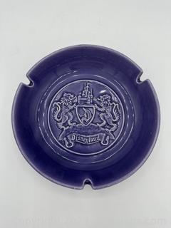 Disneyland Crest Souvenir Purple Ashtray 