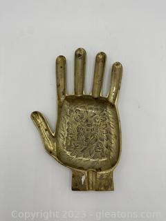 Handcrafted Brass Hand Ashtray 
