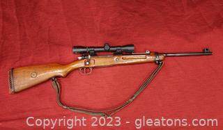 Sporterized Mauser Potentially Middle Eastern Bolt Action Rifle with Scope 