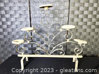 Metal Scroll Work Candle Holder 