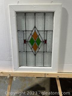 Beautiful Framed Stained Glass Window 