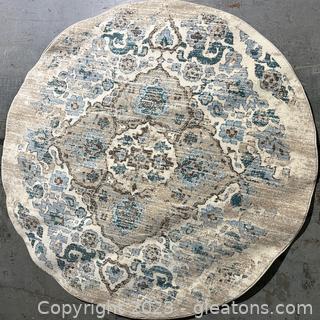 Luxe Weavers Victoria Collection Distressed Cream Round Rug 