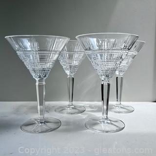 Set of 4 Marquis by Waterford Crosby Crystal Martini Glasses