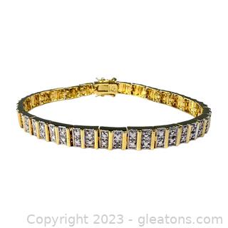 Gold Plated Sterling Silver Diamond Bracelet