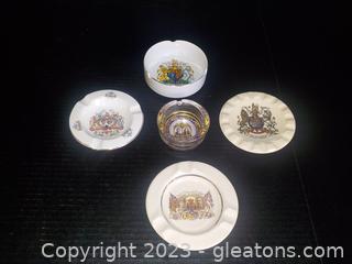 Special Group of British Ashtrays Representing Important Royal Events, See description