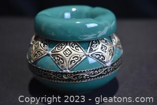 Unbranded Teal Moroccan Smokeless Ashtray 